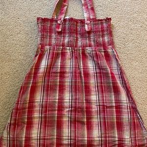 New Guess red plaid tunic top size med.